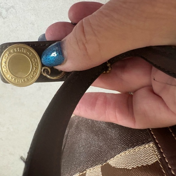 Coach Brown Patterned Tote Bag, vintage - Picture 7 of 12